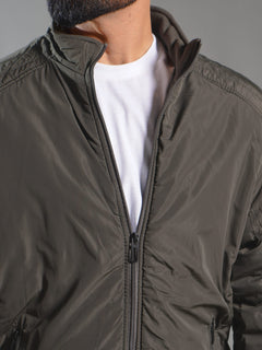 Olive Green Imported Full Sleeves Puffer Jacket (PJSL-004)