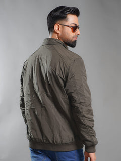 Olive Green Imported Full Sleeves Puffer Jacket (PJSL-004)