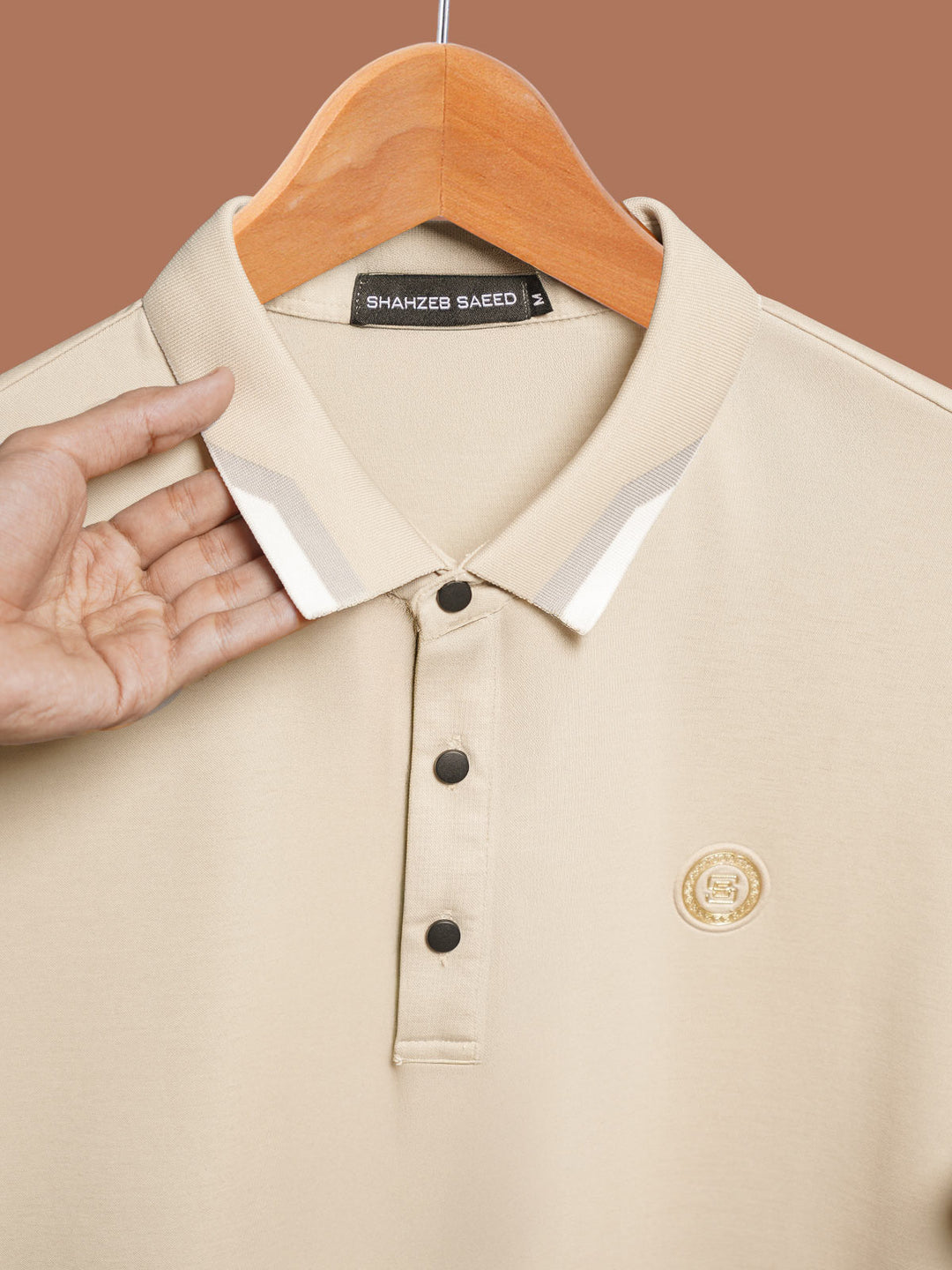 Beige Nylon  Spandex Polo (POLO-1031)