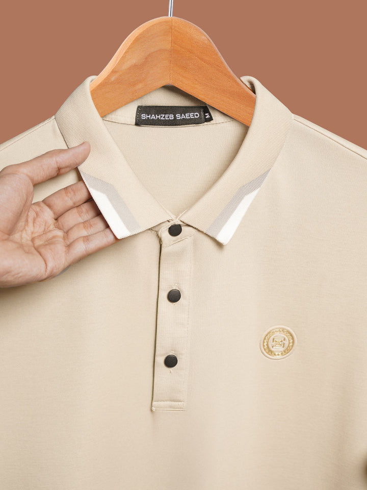 Beige Nylon  Spandex Polo (POLO-1031)