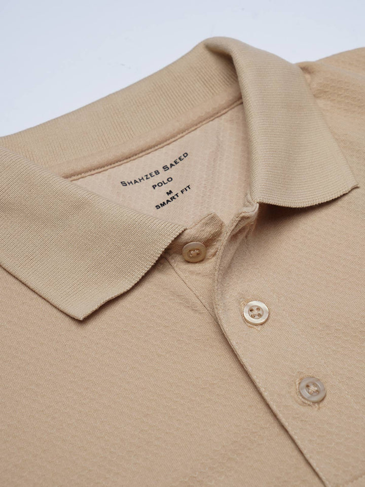 Oatmeal Textured Popcorn Polo T-Shirt (POLO-1184)