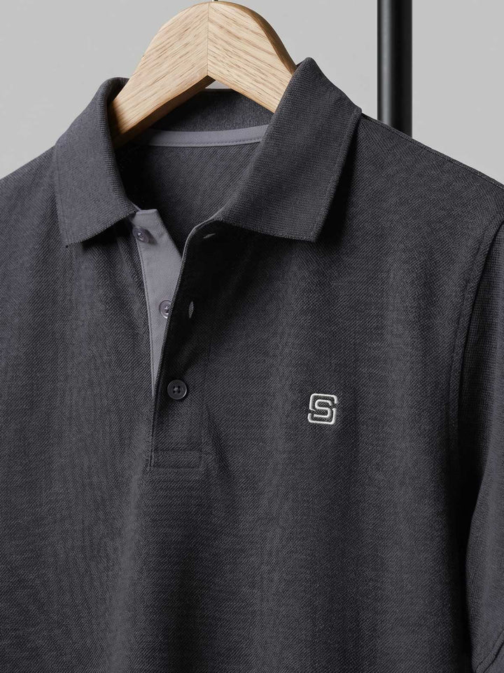 Charcoal Half Sleeves Designer Polo T-Shirt (POLO-1200)