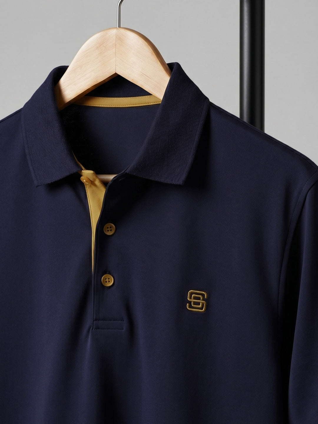 Navy Blue Half Sleeves Designer Polo T-Shirt (POLO-1201)