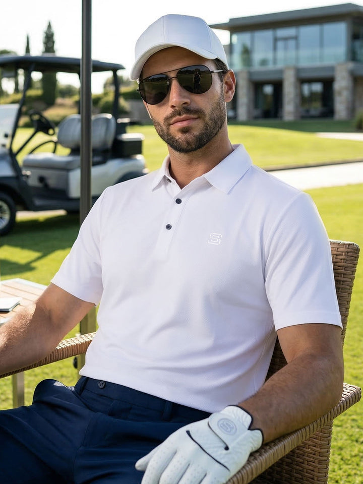 White Nylon Spandex Polo (POLO-1211)