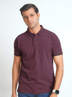 Maroon Classic Half Sleeves Cotton Polo T-Shirt (POLO-561)