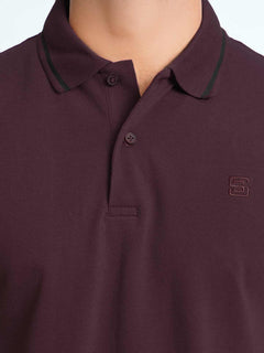 Maroon Classic Half Sleeves Cotton Polo T-Shirt (POLO-561)