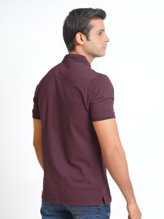 Maroon Classic Half Sleeves Cotton Polo T-Shirt (POLO-561)