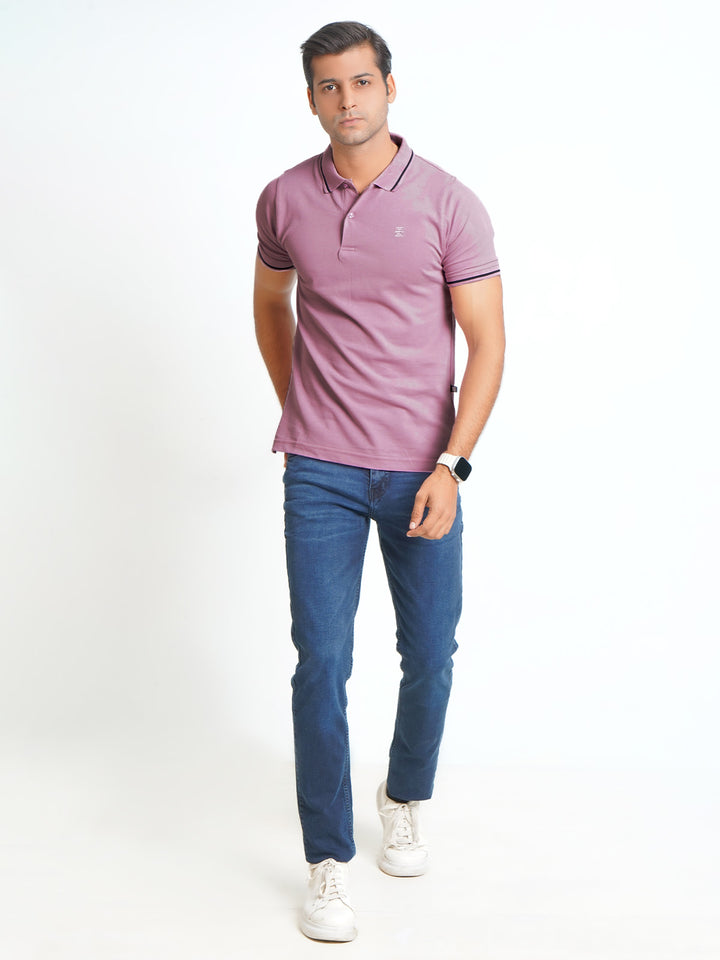 Pink Classic Half Sleeves Cotton Polo T-Shirt (POLO-570)