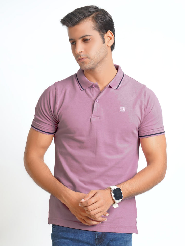 Pink Classic Half Sleeves Cotton Polo T-Shirt (POLO-570)