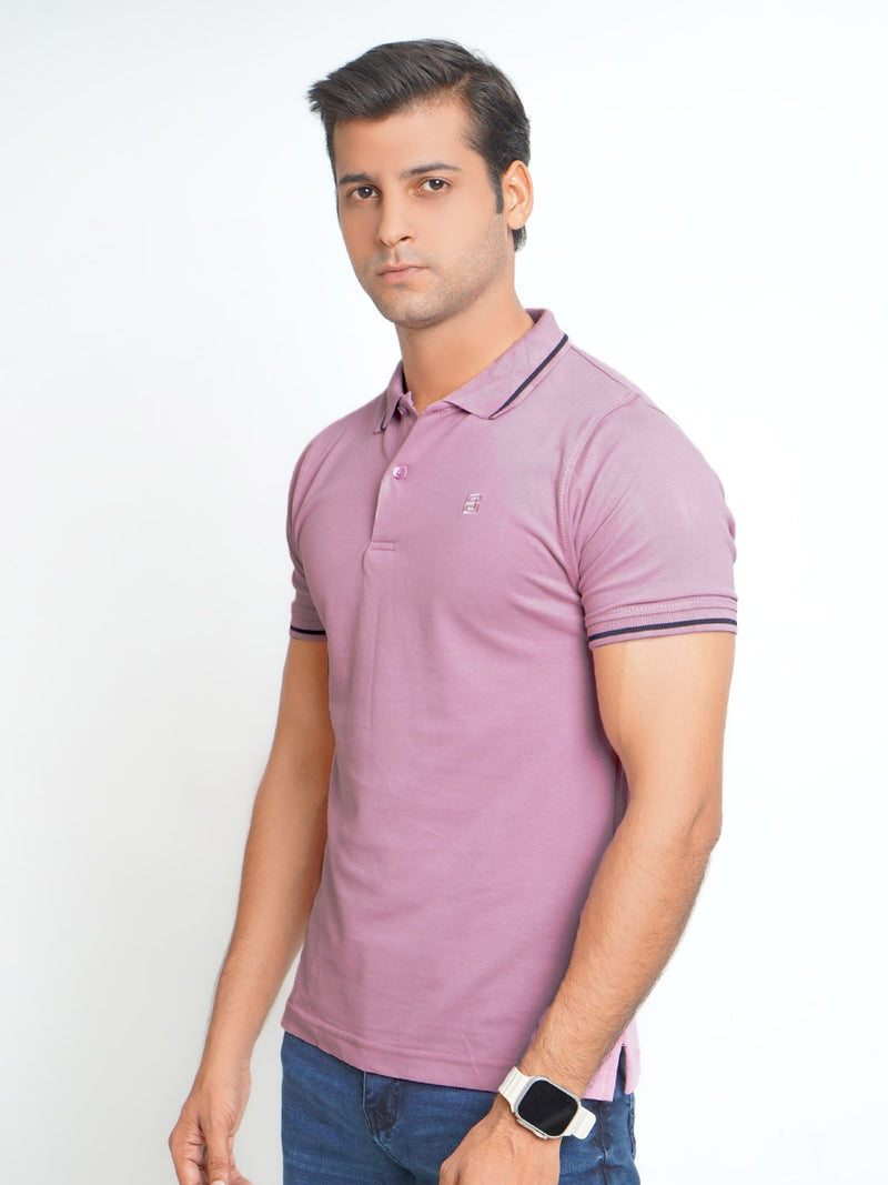Pink Classic Half Sleeves Cotton Polo T-Shirt (POLO-570)