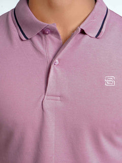 Pink Classic Half Sleeves Cotton Polo T-Shirt (POLO-570)