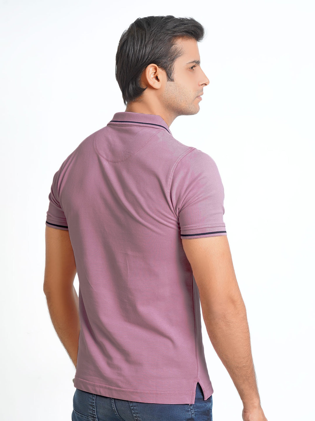 Pink Classic Half Sleeves Cotton Polo T-Shirt (POLO-570)