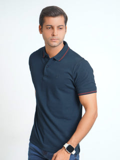 Dark turquoise Classic Half Sleeves Cotton Polo T-Shirt (POLO-572)