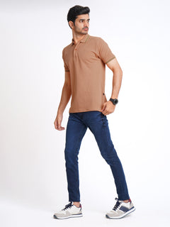Caramel Classic Half Sleeves Cotton Polo T-Shirt (POLO-596)
