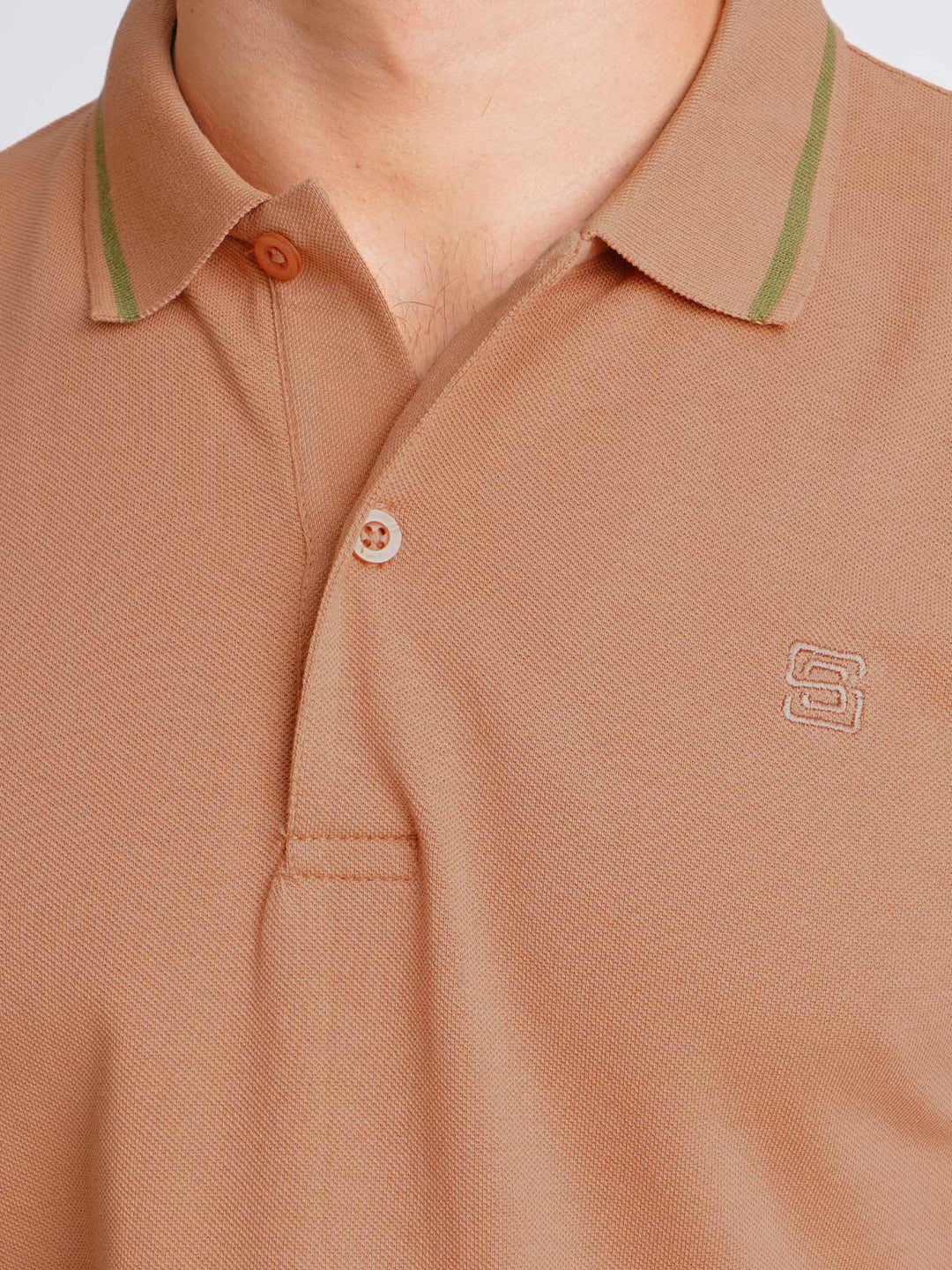 Caramel Classic Half Sleeves Cotton Polo T-Shirt (POLO-596)