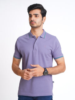 Light Purple Classic Half Sleeves Cotton Polo T-Shirt (POLO-598)