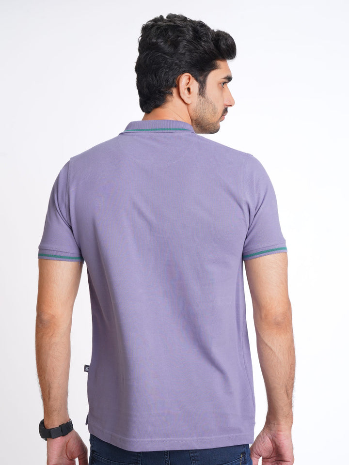 Light Purple Classic Half Sleeves Cotton Polo T-Shirt (POLO-598)