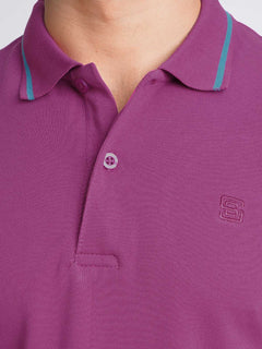 Fuchsia Classic Half Sleeves Cotton Polo T-Shirt (POLO-600)