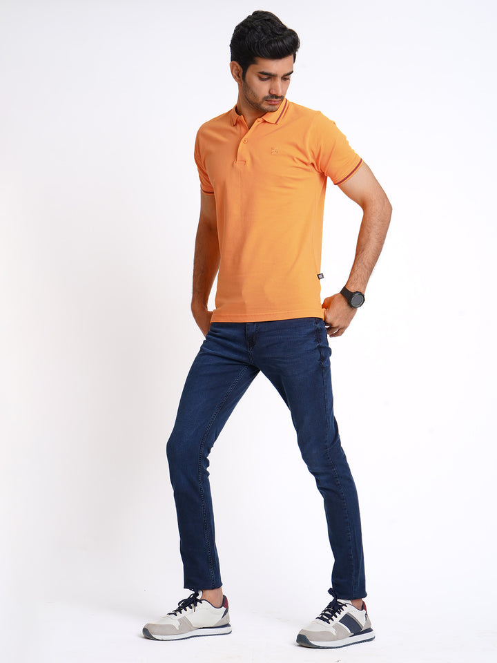 Orange Classic Half Sleeves Cotton Polo T-Shirt (POLO-601)