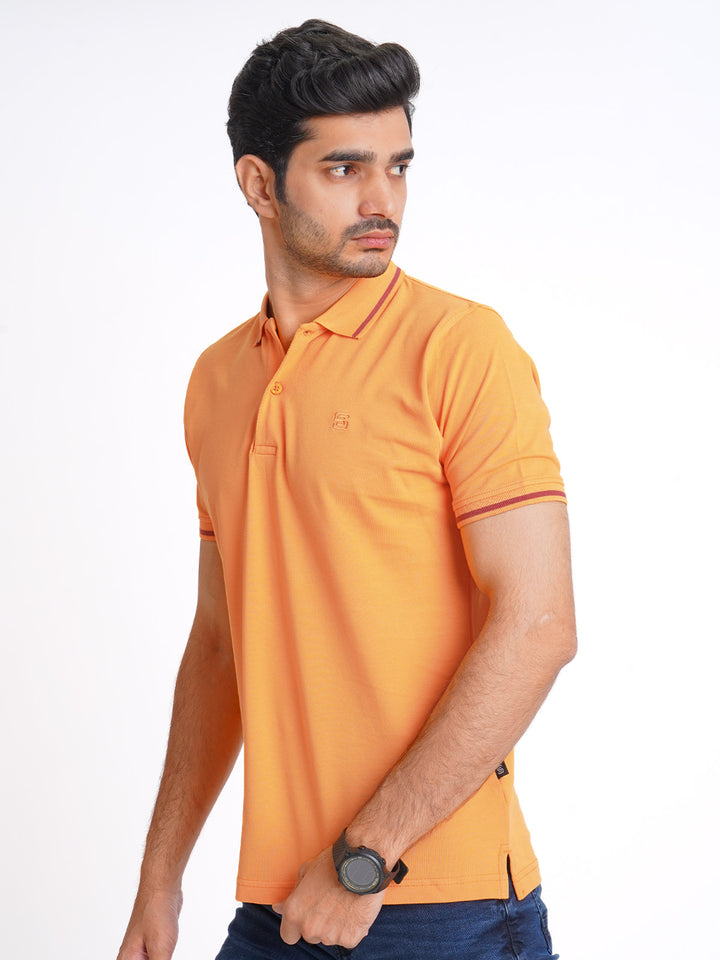 Orange Classic Half Sleeves Cotton Polo T-Shirt (POLO-601)