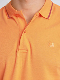Orange Classic Half Sleeves Cotton Polo T-Shirt (POLO-601)