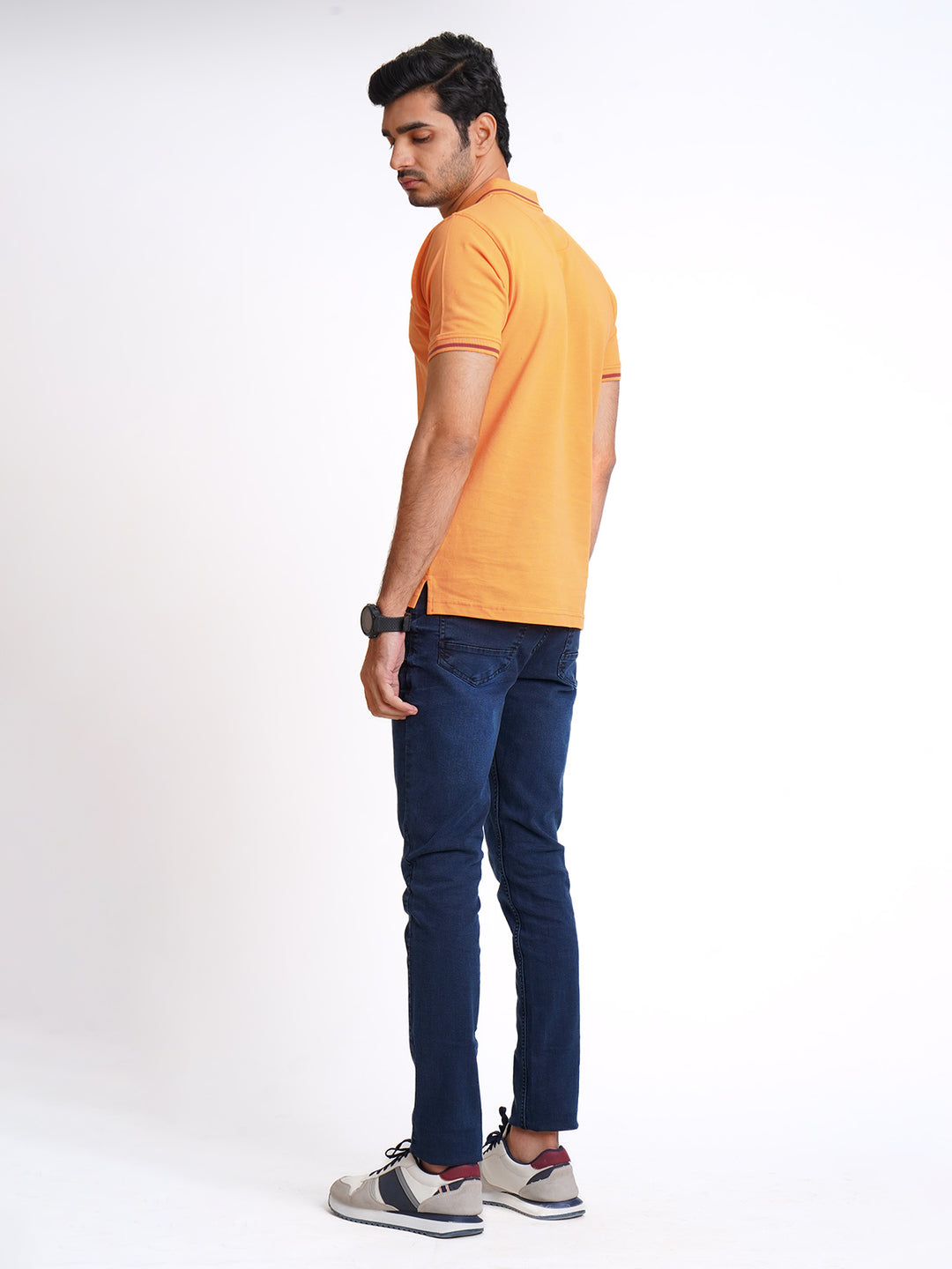 Orange Classic Half Sleeves Cotton Polo T-Shirt (POLO-601)