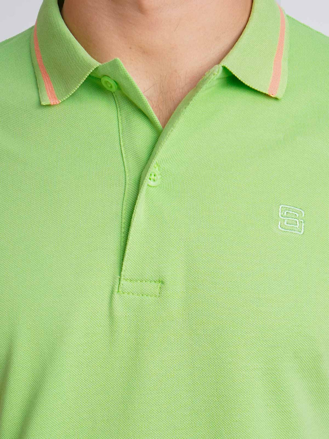 Bright Lime Green Classic Half Sleeves Cotton Polo T-Shirt (POLO-604)