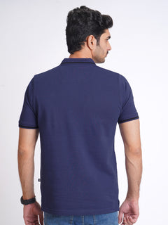 Indigo Classic Half Sleeves Cotton Polo T-Shirt (POLO-606)