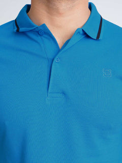 Twilight blue Classic Half Sleeves Cotton Polo T-Shirt (POLO-608)