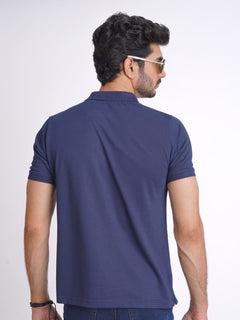 Sapphire Blue Half Sleeves Designer Polo T-Shirt (POLO-611)