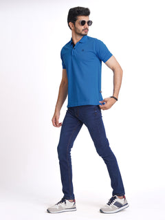 Royal Blue Half Sleeves Designer Polo T-Shirt (POLO-612)