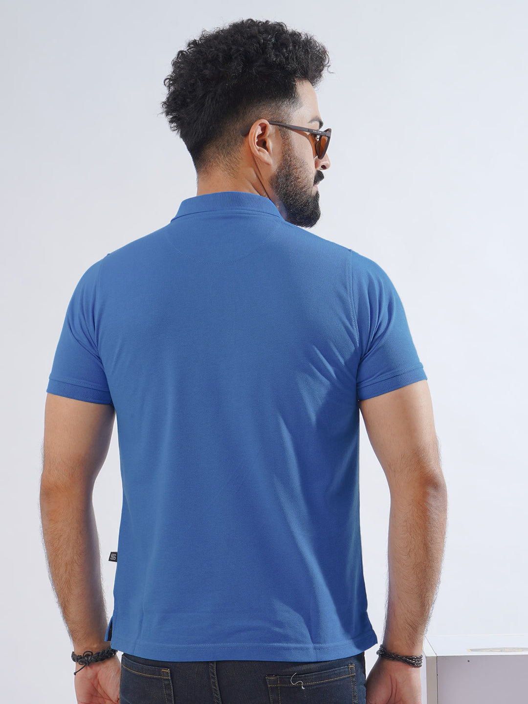 Royal Blue Half Sleeves Designer Polo T-Shirt (POLO-612)