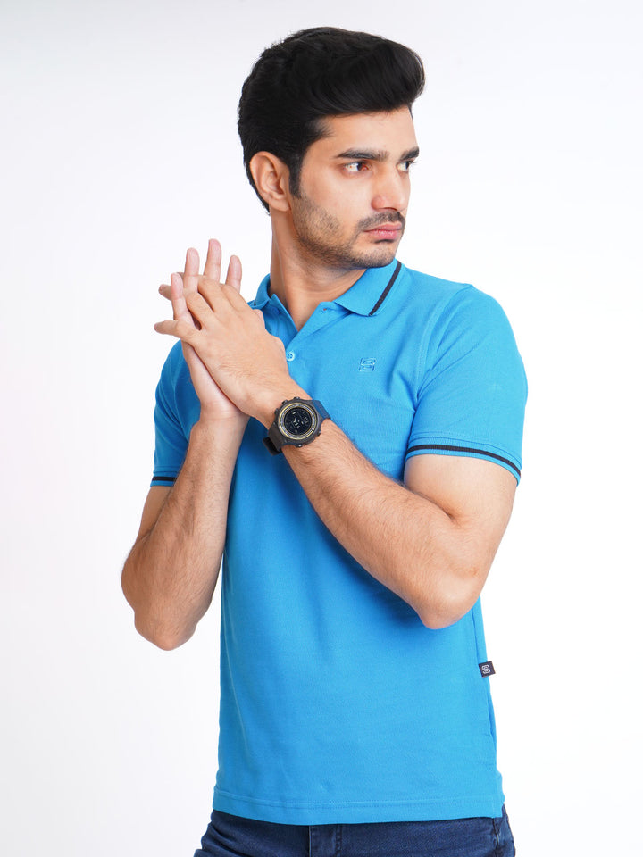 Bonnie Blue Classic Half Sleeves Cotton Polo T-Shirt (POLO-650)