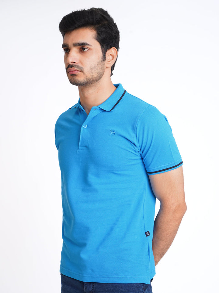 Bonnie Blue Classic Half Sleeves Cotton Polo T-Shirt (POLO-650)