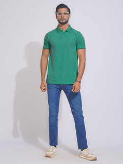 Slushy Green Classic Half Sleeves Cotton Polo T-Shirt (POLO-651)