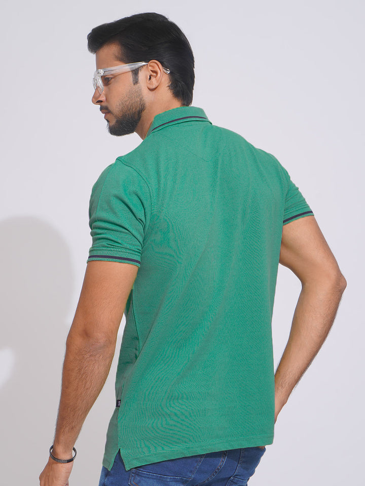 Slushy Green Classic Half Sleeves Cotton Polo T-Shirt (POLO-651)