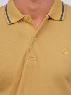 Honey Gold Classic Half Sleeves Cotton Polo T-Shirt (POLO-652)