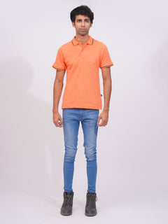 Tangerine Classic Half Sleeves Cotton Polo T-Shirt (POLO-656)