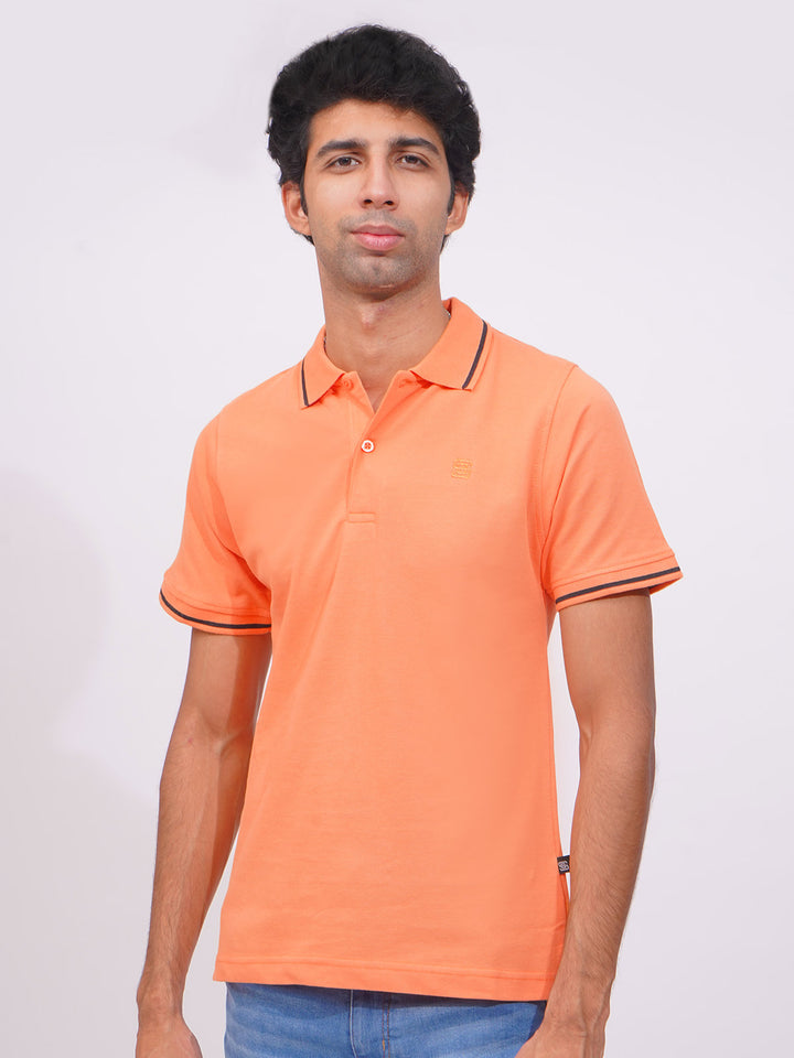 Tangerine Classic Half Sleeves Cotton Polo T-Shirt (POLO-656)