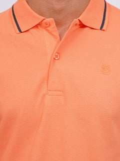 Tangerine Classic Half Sleeves Cotton Polo T-Shirt (POLO-656)