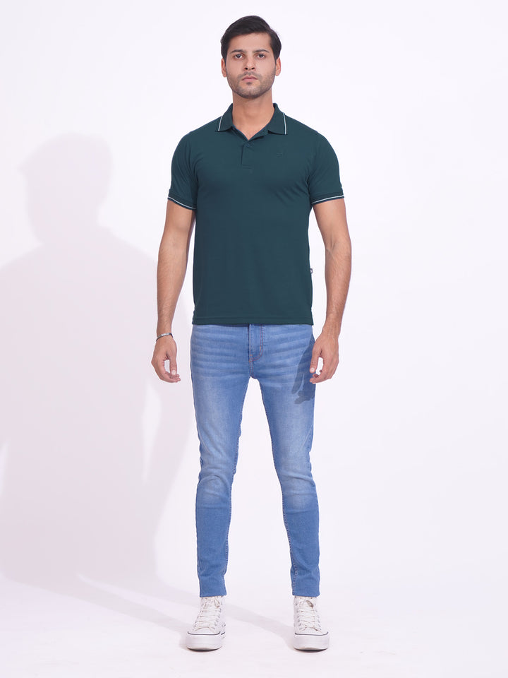 Poseidon Plain Contrast Tipping Half Sleeves Polo T-Shirt (POLO-688)