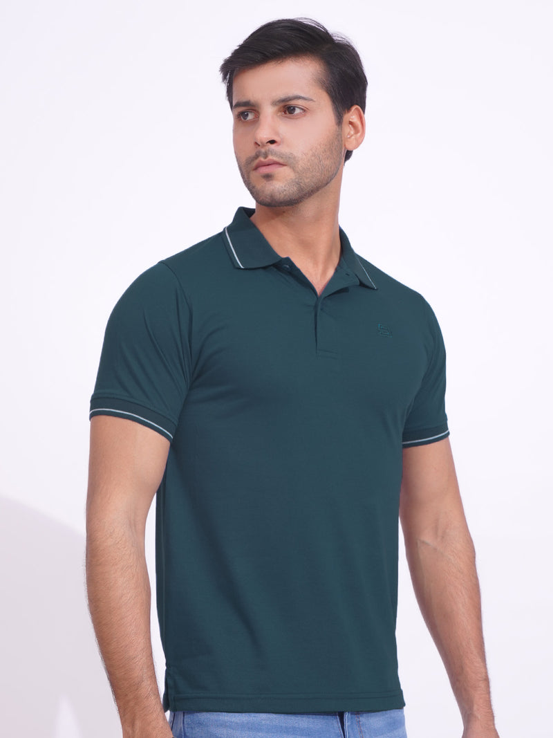 Poseidon Contrast Tipping Half Sleeves Cotton Jersey Polo T-Shirt (POLO-691)