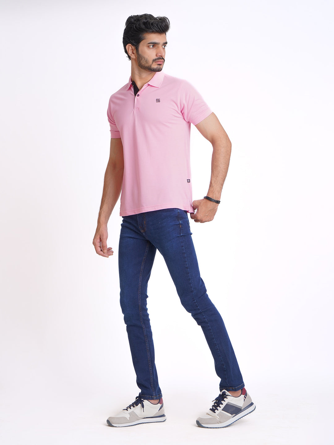 Lovely Pink Half Sleeves Designer Polo T-Shirt (POLO-705)