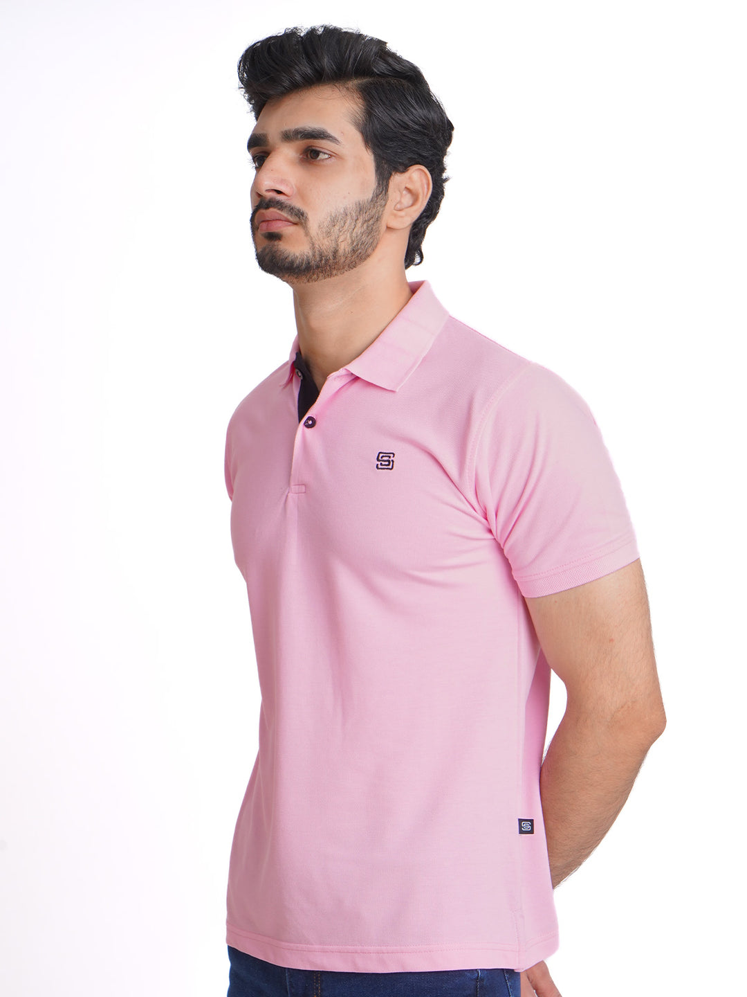 Lovely Pink Half Sleeves Designer Polo T-Shirt (POLO-705)