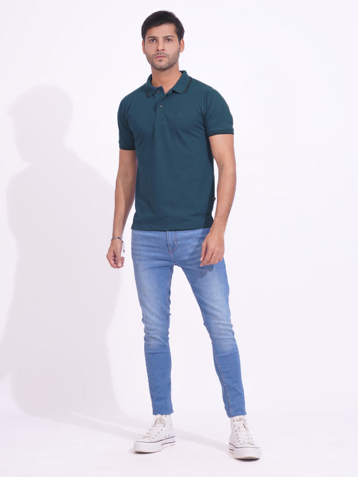 Poseidon Plain Contrast Tipping Half Sleeves Polo T-Shirt (POLO-721)