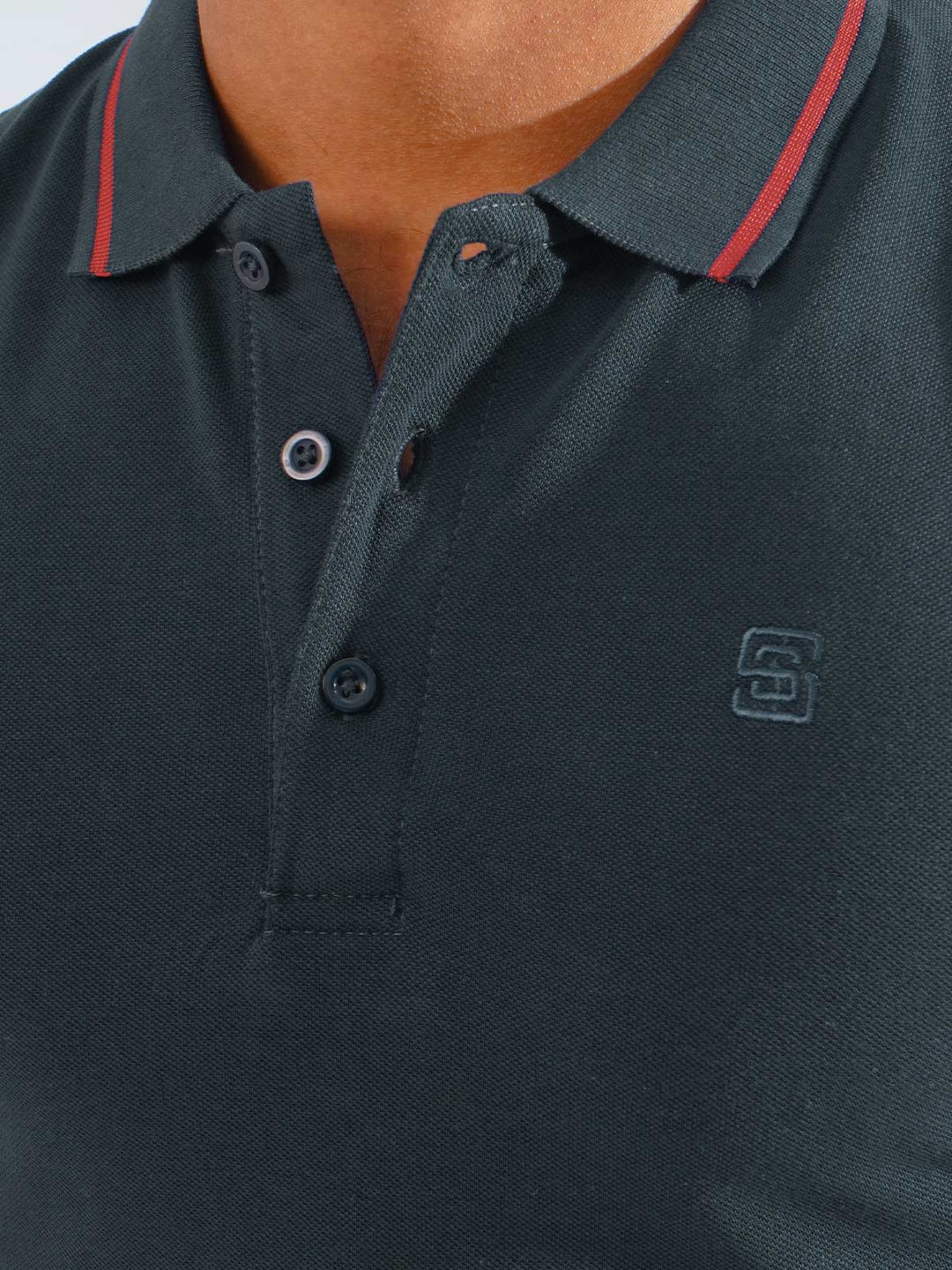 Navy Blue Classic Half Sleeves Cotton Polo T-Shirt (POLO-746)