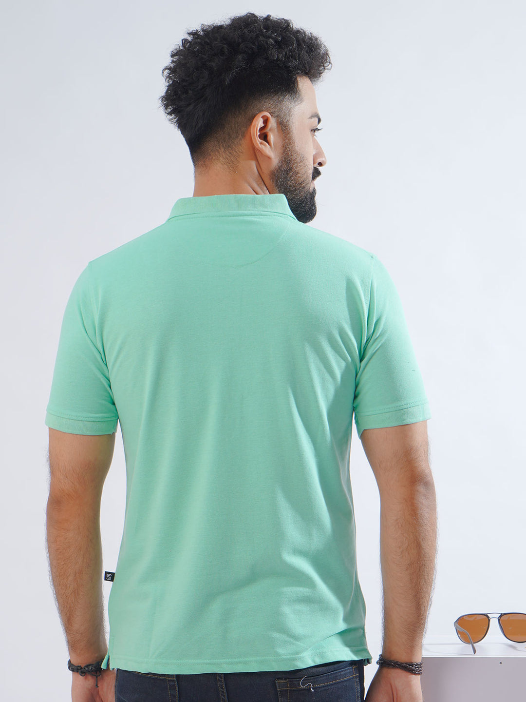 Mint Half Sleeves Designer Polo T-Shirt (POLO-764)