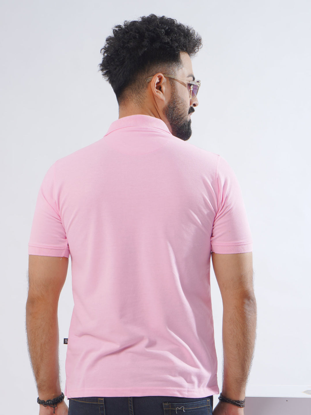 Pink Half Sleeves Designer Polo T-Shirt (POLO-765)