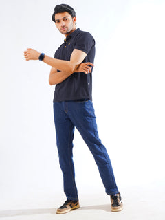 Navy Blue Half Sleeves Designer Polo T-Shirt (POLO-766)