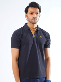 Navy Blue Half Sleeves Designer Polo T-Shirt (POLO-766)